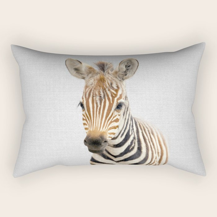 Baby Zebra - Colorful Rectangular Pillow