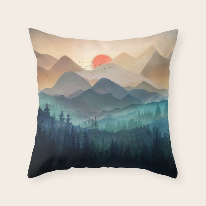 Wilderness Becomes Alive At Night Throw Pillow