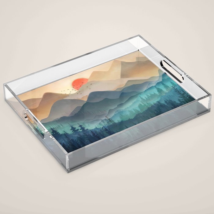 Wilderness Becomes Alive At Night Acrylic Tray