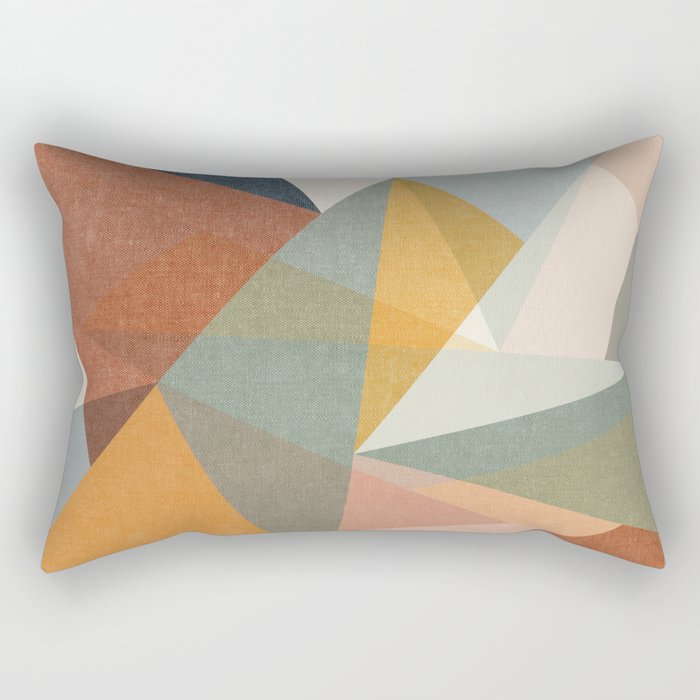 Modern Triangle Mosaic - Multi Rectangular Pillow