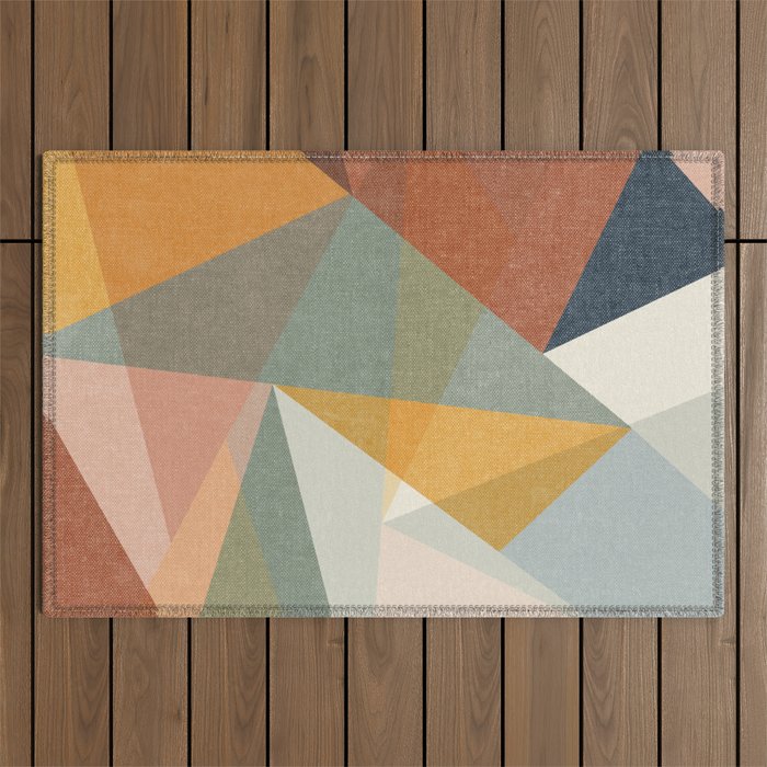 Modern Triangle Mosaic - Multi Outdoor Rug