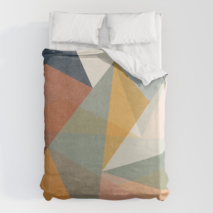 Modern Triangle Mosaic - Multi Duvet Cover