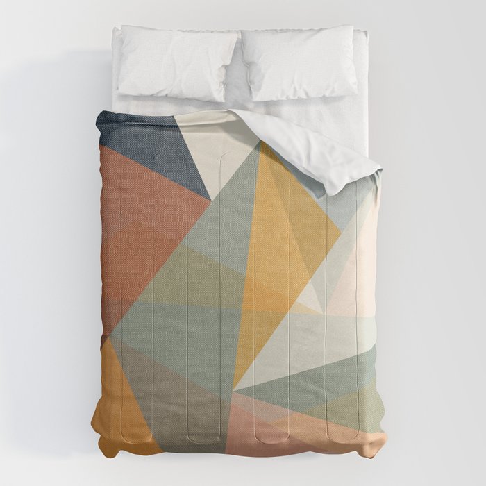 Modern Triangle Mosaic - Multi Comforter