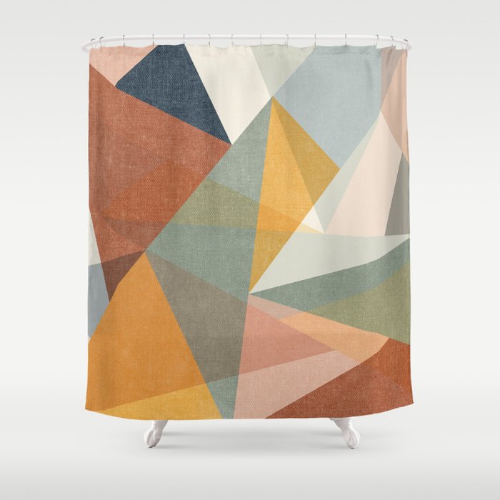 Modern Triangle Mosaic - Multi Shower Curtain
