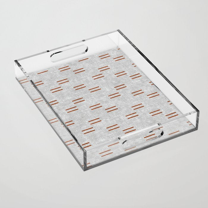 Double Dash - Rust On Greige Acrylic Tray