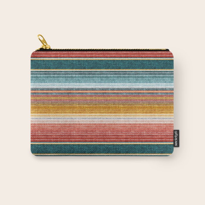 Serape Southwest Stripe - Orange & Teal Carry All Pouch
