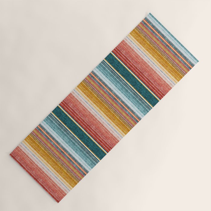 Serape Southwest Stripe - Orange & Teal Yoga Mat
