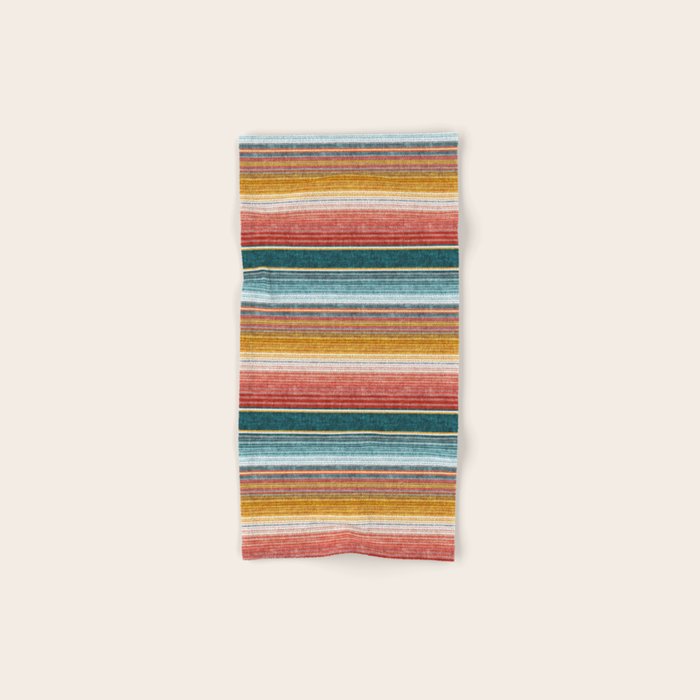 Serape Southwest Stripe - Orange & Teal Bath Towel