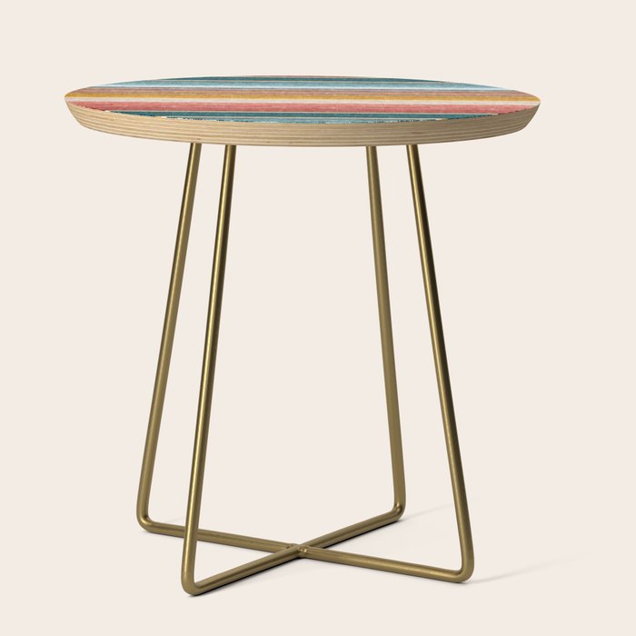 Serape Southwest Stripe - Orange & Teal Side Table