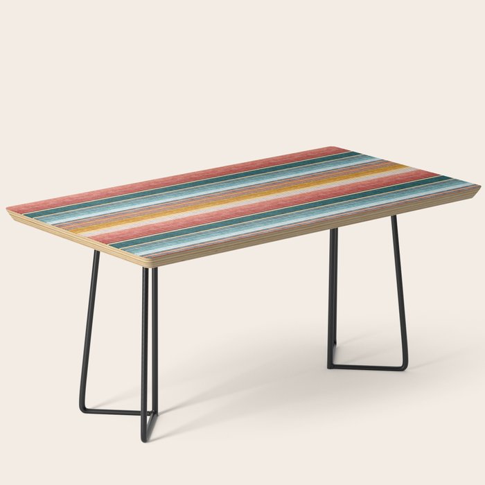 Serape Southwest Stripe - Orange & Teal Coffee Table