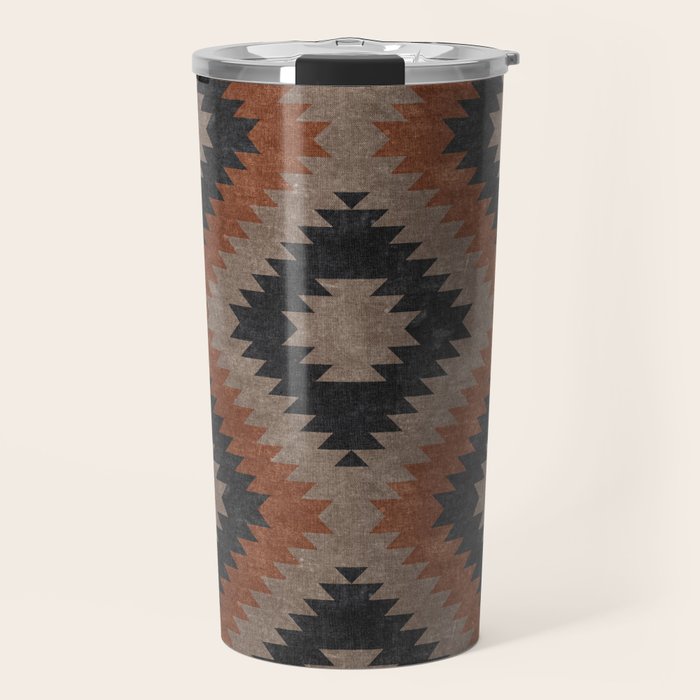 Aztec Neutrals - Inkwell & Taupe Travel Mug