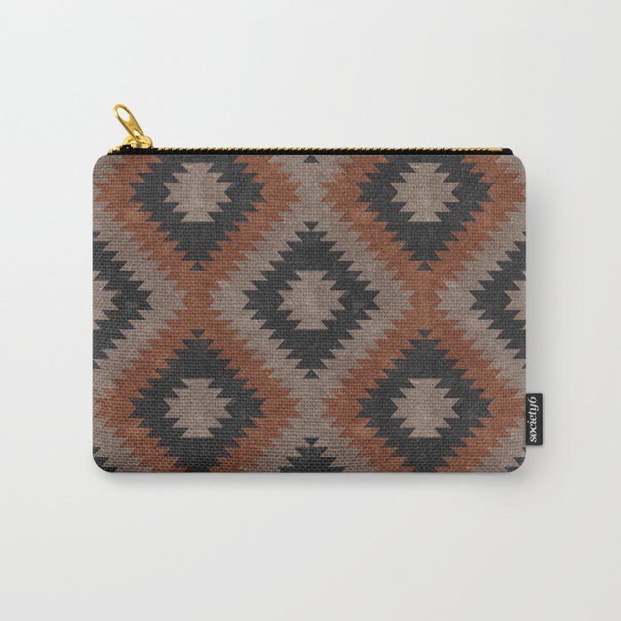 Aztec Neutrals - Inkwell & Taupe Carry All Pouch