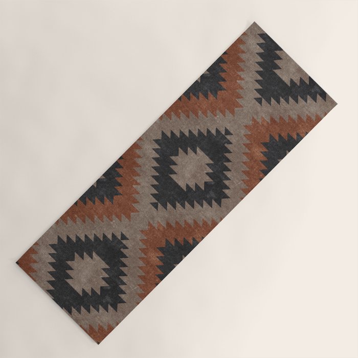 Aztec Neutrals - Inkwell & Taupe Yoga Mat