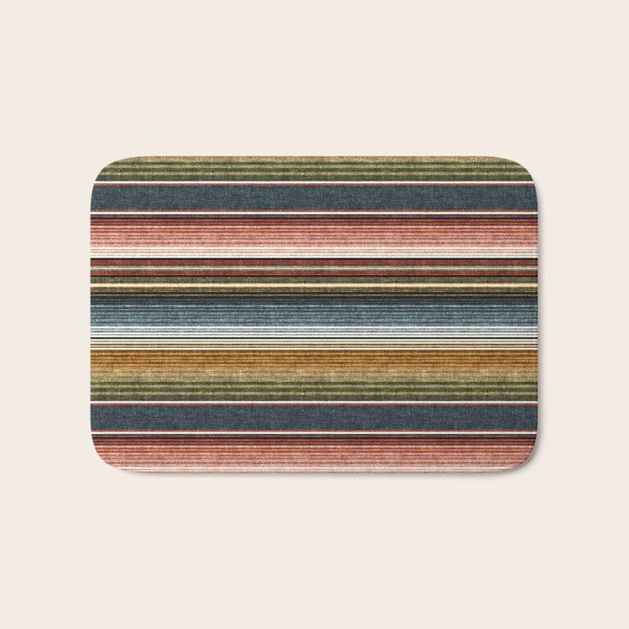 Serape Southwest Stripe - Earth Tones Bath Mat