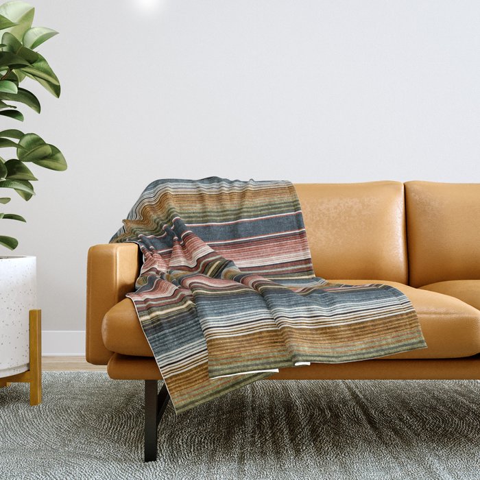 Serape Southwest Stripe - Earth Tones Throw Blanket