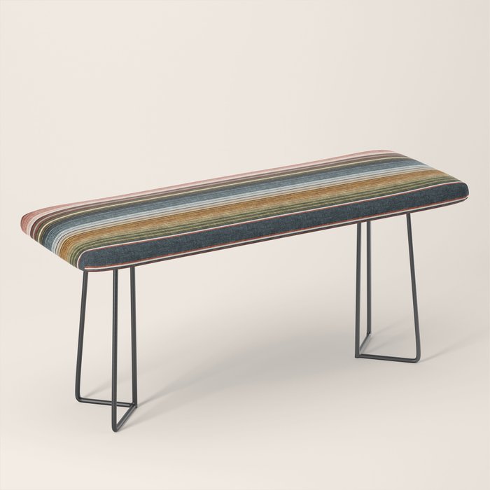 Serape Southwest Stripe - Earth Tones Bench