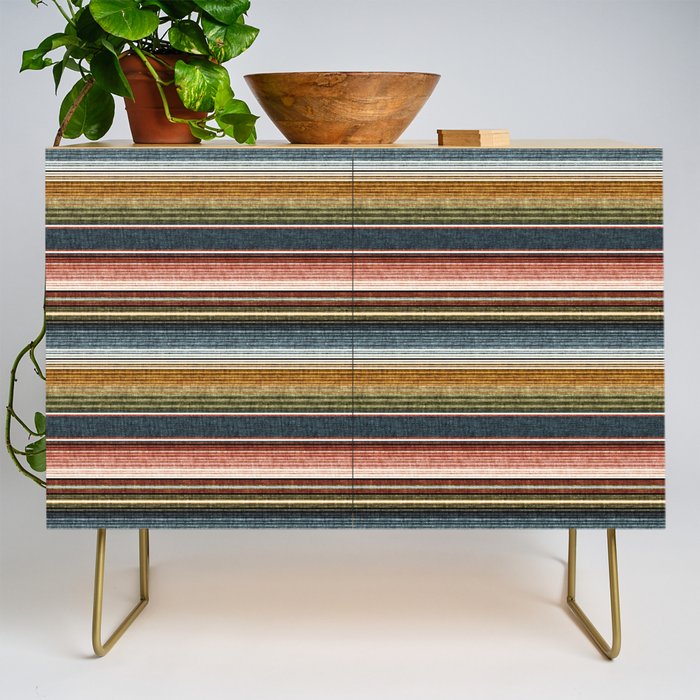 Serape Southwest Stripe - Earth Tones Credenza