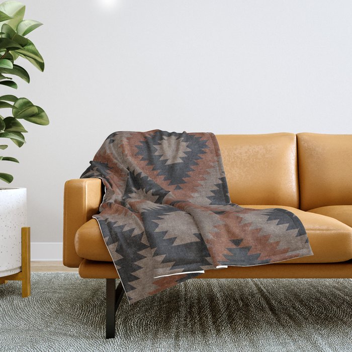 Aztec Neutrals - Inkwell & Taupe Throw Blanket