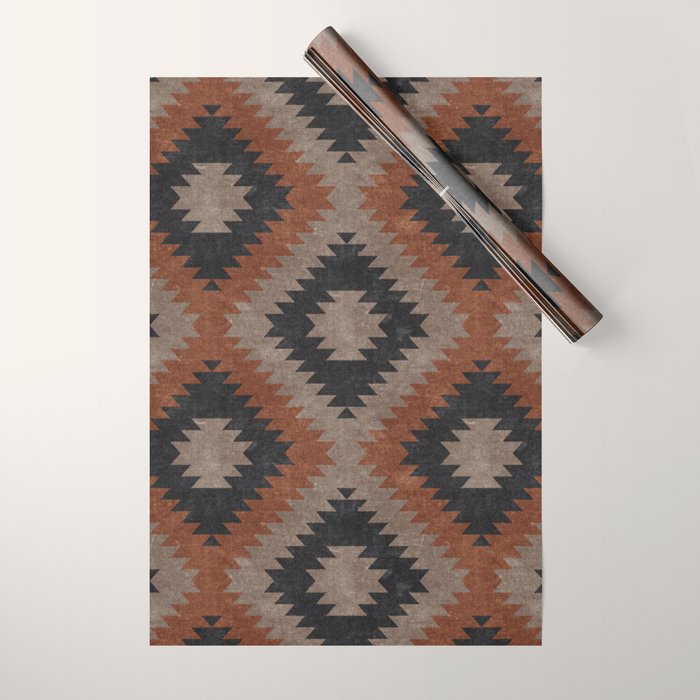Aztec Neutrals - Inkwell & Taupe Wrapping Paper