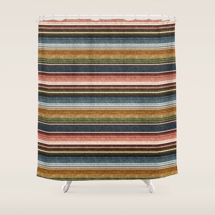 Serape Southwest Stripe - Earth Tones Shower Curtain