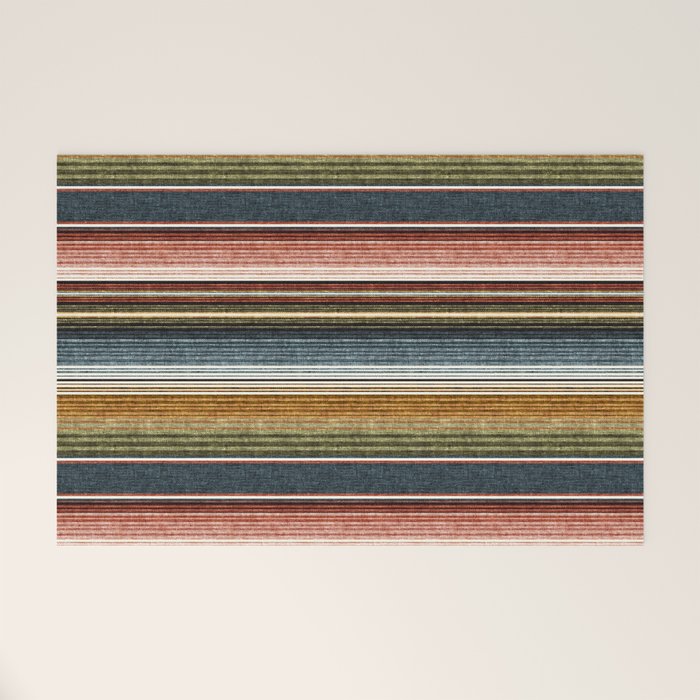 Serape Southwest Stripe - Earth Tones Welcome Mat