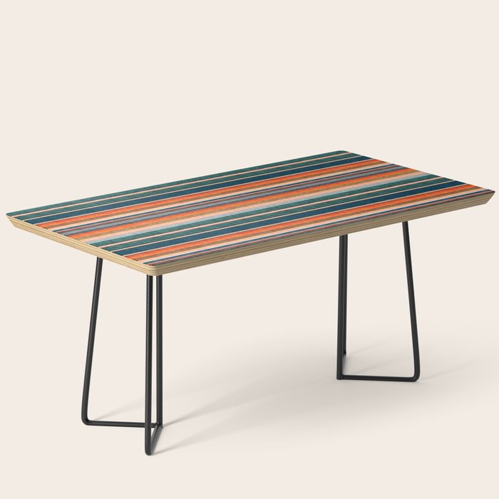 Serape Southwest Stripe - Orange & Dark Teal Coffee Table