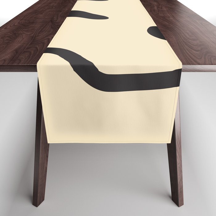 Wonky Smiley Face - Black And Cream Table Runner