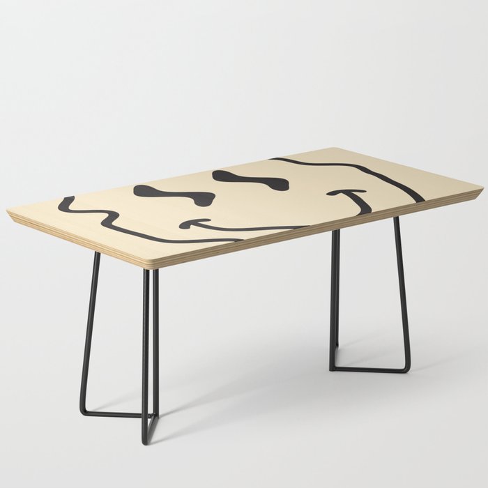 Wonky Smiley Face - Black And Cream Coffee Table