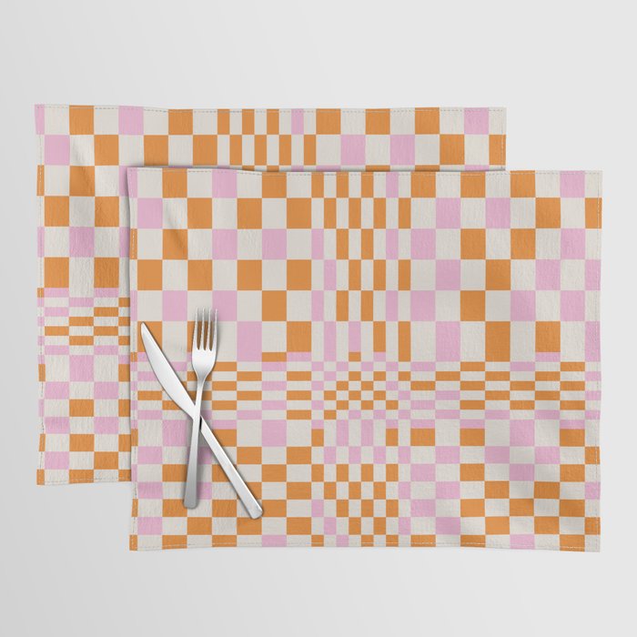 Happy Colorful Checkered Pattern  Placemat