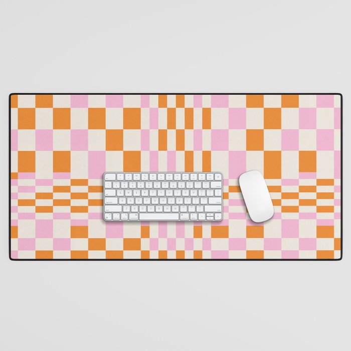 Happy Colorful Checkered Pattern  Desk Mat