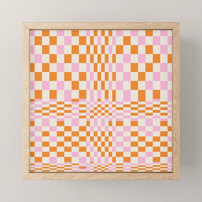 Happy Colorful Checkered Pattern  Mini Art Print