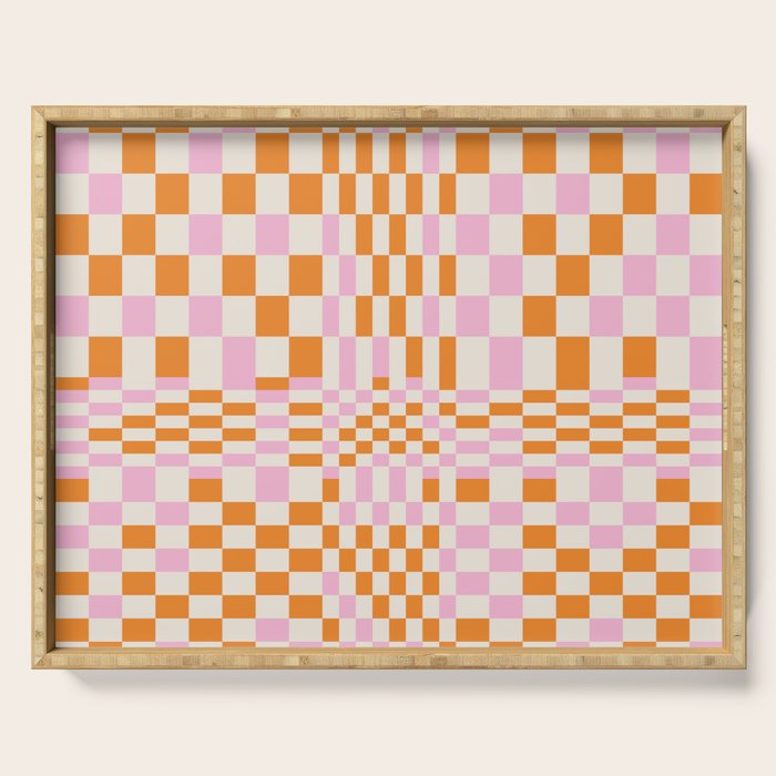 Happy Colorful Checkered Pattern  Serving Tray
