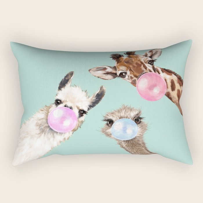 Bubble Gum Gang In Green Rectangular Pillow