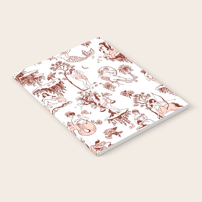 Zodiac Sign Astrology Toile Pattern Notebook