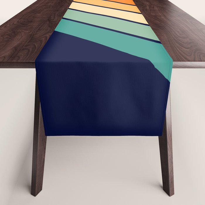 Farida - 70s Vintage Style Retro Stripes Table Runner