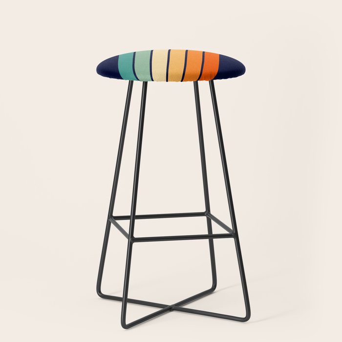 Farida - 70s Vintage Style Retro Stripes Stool