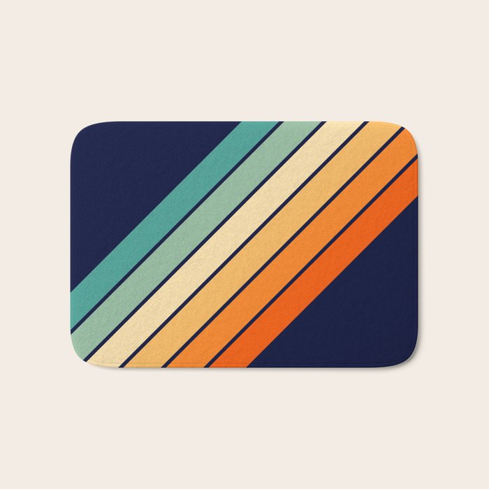 Farida - 70s Vintage Style Retro Stripes Bath Mat