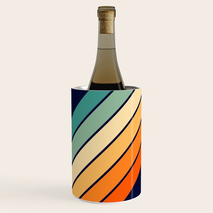 Farida - 70s Vintage Style Retro Stripes Wine Chiller