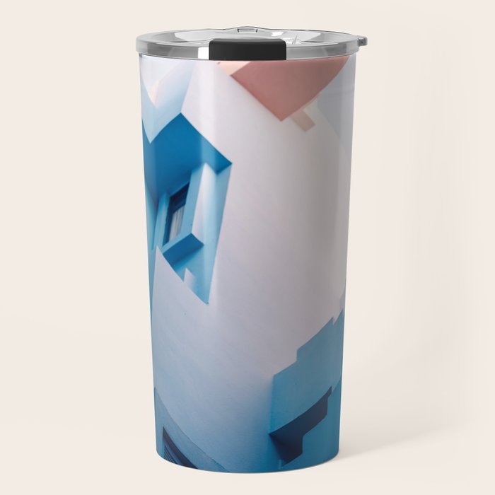 Muralla Roja Blue And Pink Geometric Walls Travel Mug