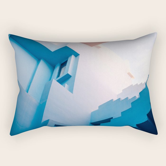 Muralla Roja Blue And Pink Geometric Walls Rectangular Pillow
