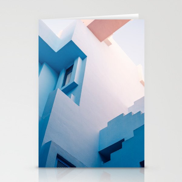 Muralla Roja Blue And Pink Geometric Walls Stationery Card