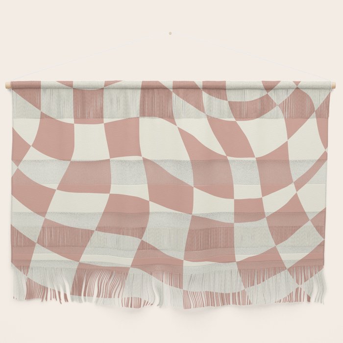 Checkers Coral Summer Beach Wall Hanging