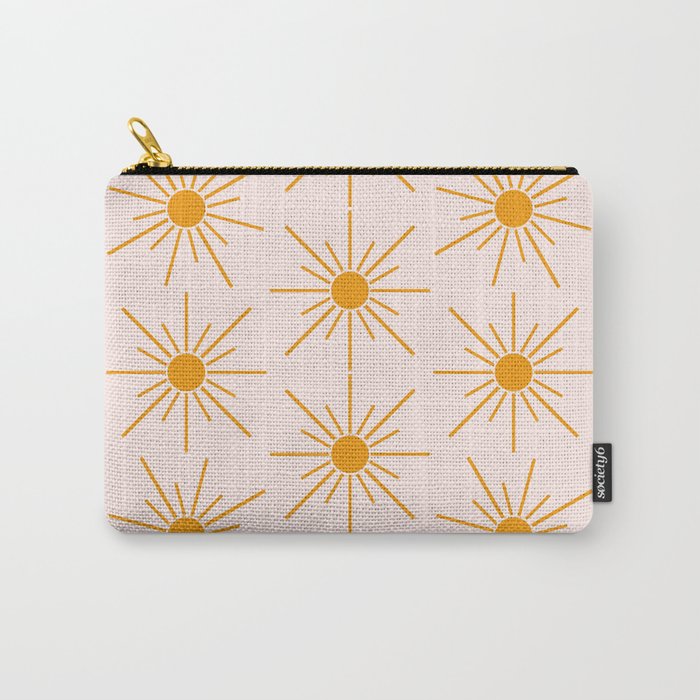 Sun Pattern On Pink Background Carry All Pouch