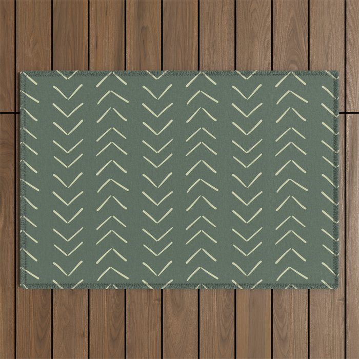 Boho Big Arrows In Leaf Green Outdoor Rug