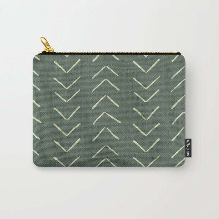 Boho Big Arrows In Leaf Green Carry All Pouch
