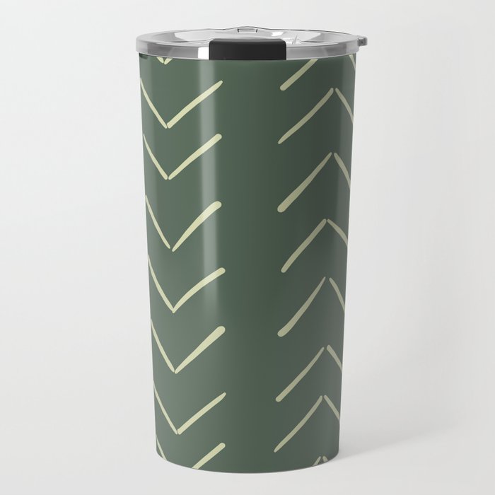 Boho Big Arrows In Leaf Green Travel Mug