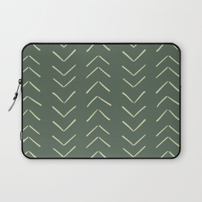 Boho Big Arrows In Leaf Green Laptop Sleeve