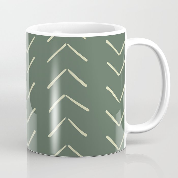 Boho Big Arrows In Leaf Green Coffee Mug