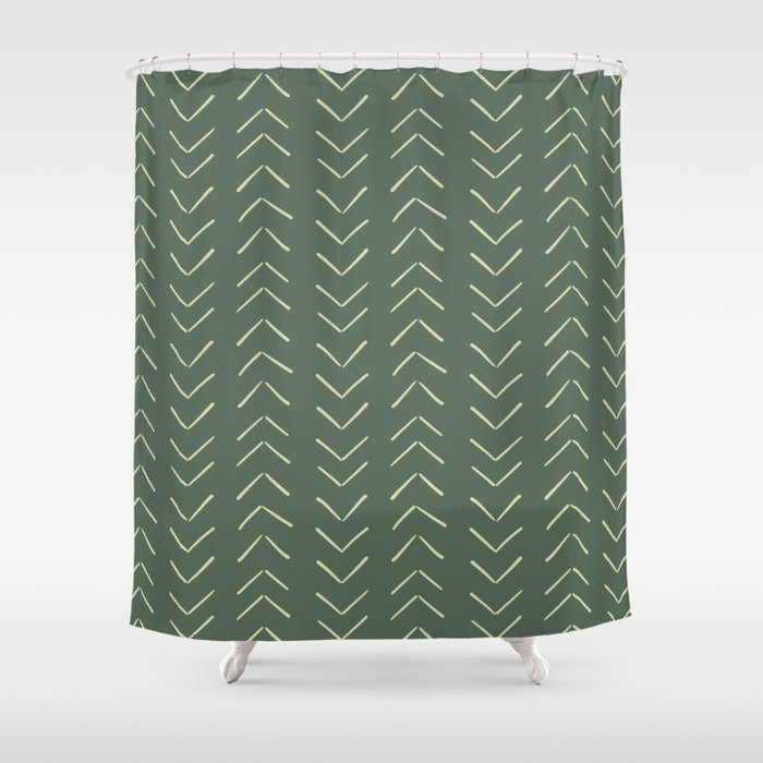 Boho Big Arrows In Leaf Green Shower Curtain