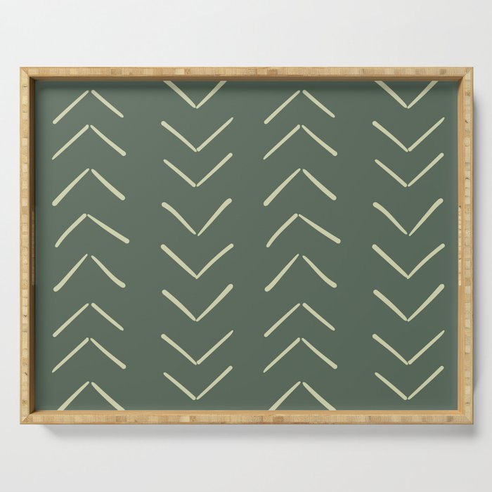Boho Big Arrows In Leaf Green Serving Tray